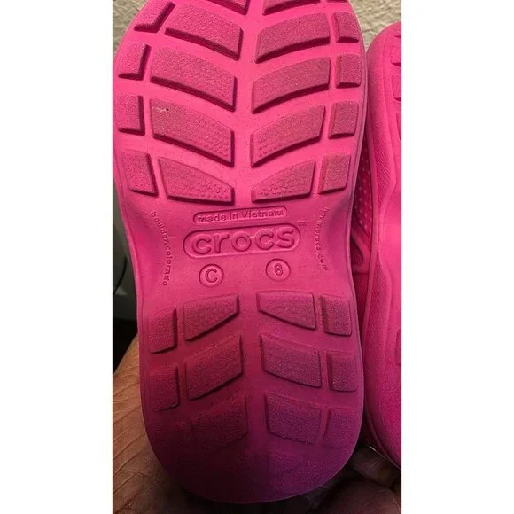 Crocs Kids Handle It Pink Rain Boots Size C8 Durable & Lightweight Waterproof Sh - Picture 6 of 6